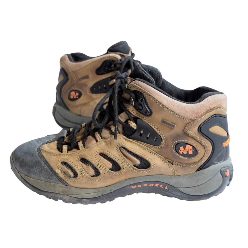 Merrell Reflex Mens Mid Hiking Boots Brown Smoke Tan Waterproof Shoes Size 11.5 - Picture 6 of 12